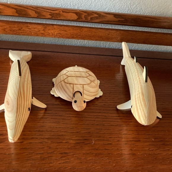 Shark Dolphin Turtle Articulated Jointed Moving 12" Nautical Ocean Beach Toys - Picture 1 of 12